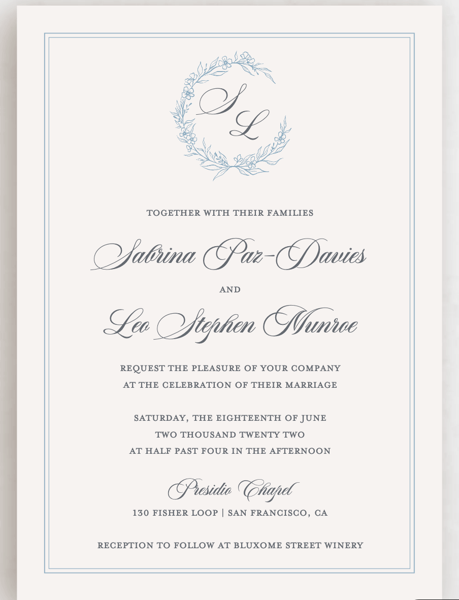 wedding invitation trends - monogram